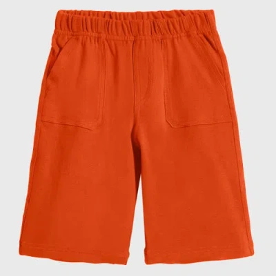 City Threads Kids'  Cotton Jersey Shorts Upf 50+ Soft 3-pocket In Orange