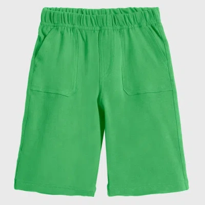 City Threads Kids'  Cotton Upf 50+ Soft 3-pocket Jersey Shorts In Green