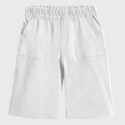 City Threads Kids'  Cotton Upf 50+ Soft 3-pocket Jersey Shorts In White