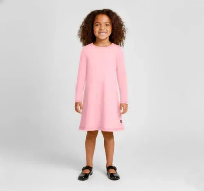 City Threads Girl's Soft 100% Cotton Baby Rib Long Sleeve Dress In Purple