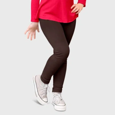 City Threads Kids'  Girls 100% Cotton Leggings In Brown