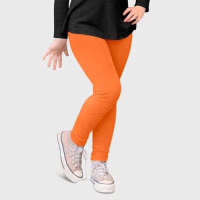 City Threads Kids'  Girls 100% Cotton Leggings In Orange