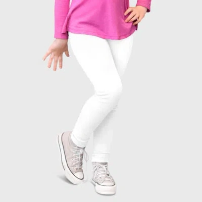 City Threads Kids'  Girls 100% Cotton Leggings In White