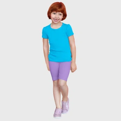 City Threads Kids'  Girls 100% Cotton Short Sleeve Puff Classic Fit Tee In Blue