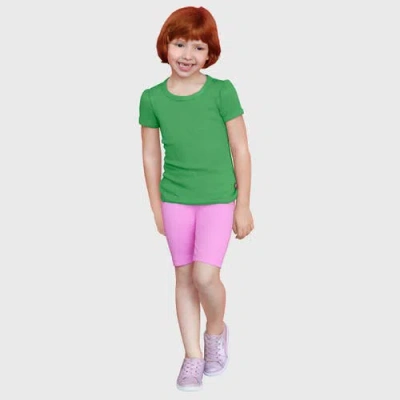 City Threads Kids'  Girls 100% Cotton Short Sleeve Puff Classic Fit Tee In Green