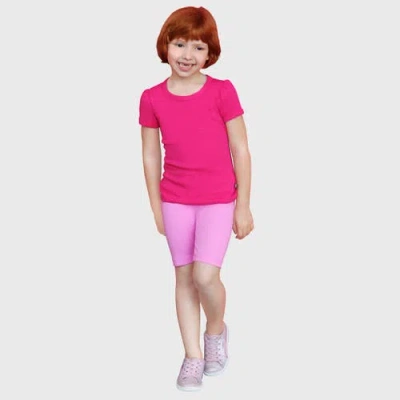 City Threads Kids'  Girls 100% Cotton Short Sleeve Puff Classic Fit Tee In Pink