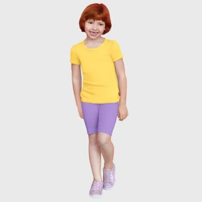 City Threads Kids'  Girls 100% Cotton Short Sleeve Puff Classic Fit Tee In Yellow