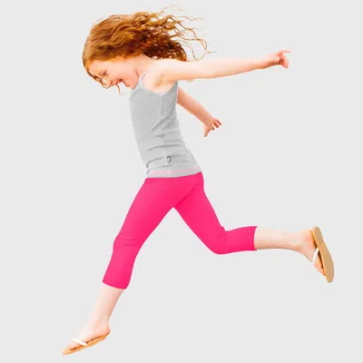 City Threads Kids'  Girls 100% Soft Cotton Capri Leggings In Pink