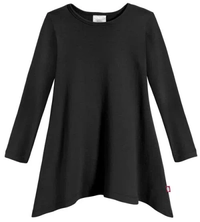 City Threads Babies'  Girls Long Sleeve Cotton Soft Jersey Shark Bite Tunic In Black