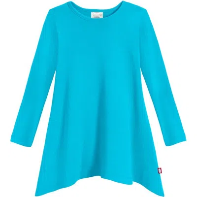 City Threads Kids'  Girls Long Sleeve Cotton Soft Jersey Shark Bite Tunic In Blue