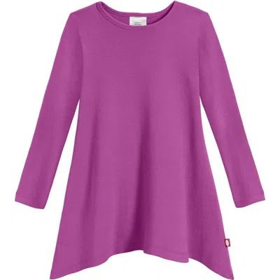 City Threads Kids'  Girls Long Sleeve Cotton Soft Jersey Shark Bite Tunic In Purple