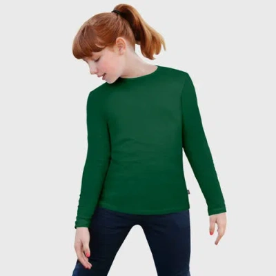 City Threads Babies'  Girls Long Sleeve Soft Cotton Jersey T-shirt In Green