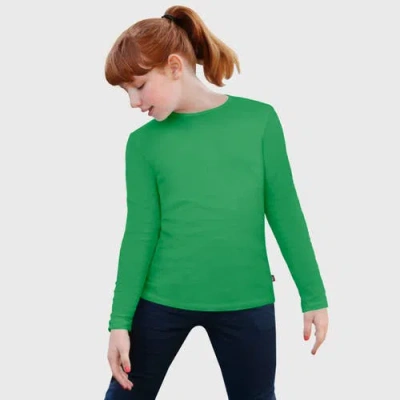 City Threads Babies'  Girls Long Sleeve Soft Cotton Jersey T-shirt In Green