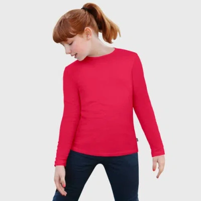 City Threads Babies'  Girls Long Sleeve Soft Cotton Jersey T-shirt In Red