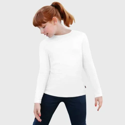 City Threads Babies'  Girls Long Sleeve Soft Cotton Jersey T-shirt In White