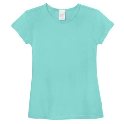 City Threads Kids'  Girls Organic Cotton Soft Jersey Cap Sleeve Crew Tee In Green