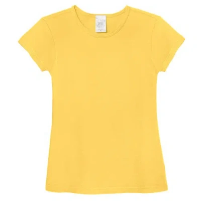 City Threads Kids'  Girls Organic Cotton Soft Jersey Cap Sleeve Crew Tee In Yellow