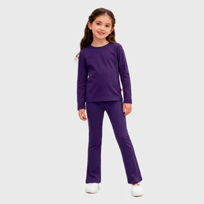 City Threads Girls Soft 100% Cotton Flare Boot-cut Leggings (toddler, Little Kid, Big Kid) In Purple