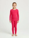City Threads Babies'  Girls Soft & Cozy Thermal Long Johns 2-piece Set In Red