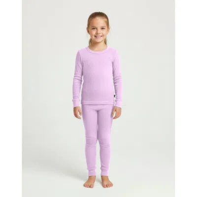 City Threads Kids'  Girls Soft & Cozy Thermal Long Johns 2-piece Set In Purple