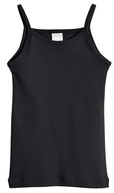 City Threads Kids'  Girls Soft Cotton Camisole In Black
