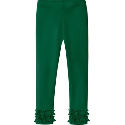 City Threads Kids'  Girls Soft Cotton Ruffle Leggings In Green