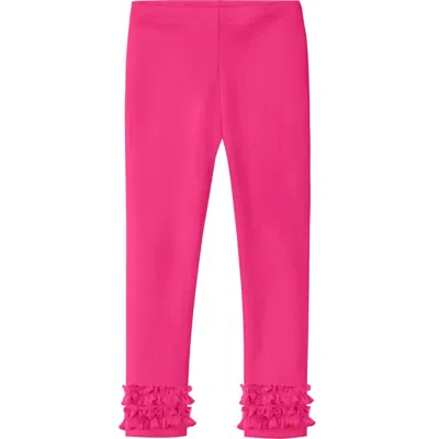 City Threads Kids'  Girls Soft Cotton Ruffle Leggings In Pink