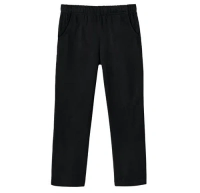 City Threads Kids'  Girls Soft Cotton Upf 50+ Jersey Pocket Pants In Black