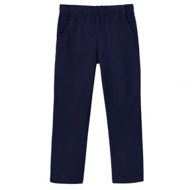 City Threads Babies'  Girls Soft Cotton Upf 50+ Jersey Pocket Pants In Blue