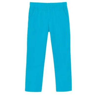 City Threads Kids'  Girls Soft Cotton Upf 50+ Jersey Pocket Pants In Blue