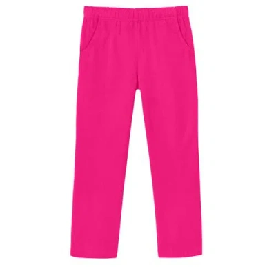 City Threads Kids'  Girls Soft Cotton Upf 50+ Jersey Pocket Pants In Pink
