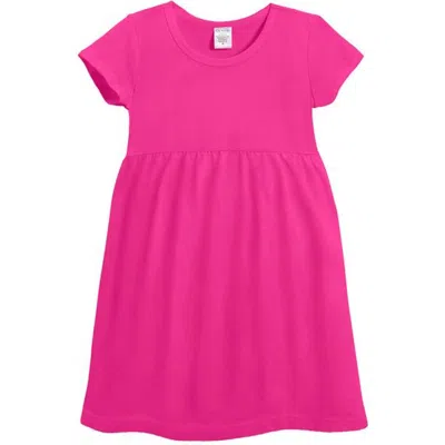City Threads Kids'  Girls Soft Organic Cotton Empire Short Sleeve Sundress In Pink
