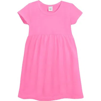 City Threads Kids'  Girls Soft Organic Cotton Empire Short Sleeve Sundress In Pink