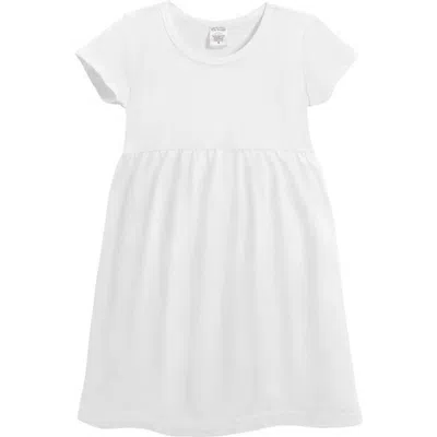 City Threads Kids'  Girls Soft Organic Cotton Empire Short Sleeve Sundress In White
