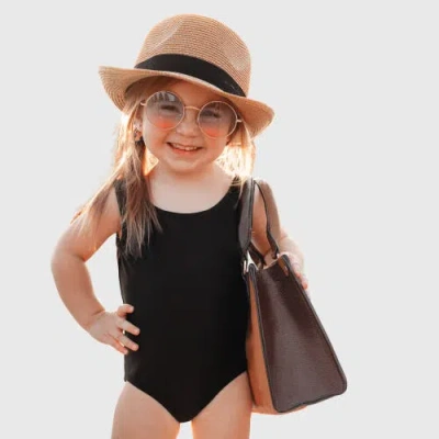 City Threads Kids'  Girls Upf 50+ Nylon/spandex Blend One-piece Swimsuit In Black