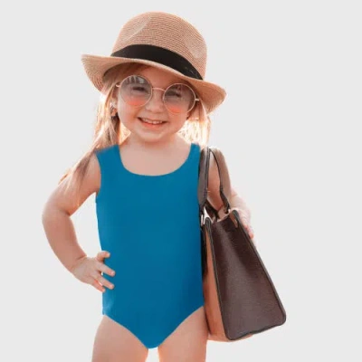 City Threads Kids'  Girls Upf 50+ Nylon/spandex Blend One-piece Swimsuit In Blue