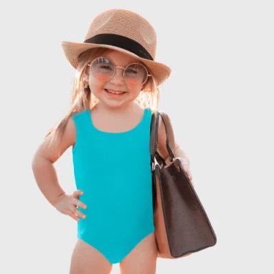 City Threads Kids'  Girls Upf 50+ Nylon/spandex Blend One-piece Swimsuit In Blue