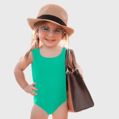 City Threads Kids'  Girls Upf 50+ Nylon/spandex Blend One-piece Swimsuit In Green