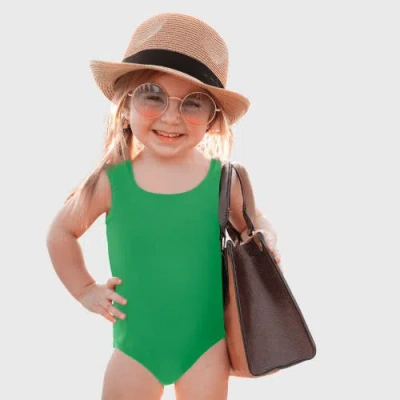 City Threads Kids'  Girls Upf 50+ Nylon/spandex Blend One-piece Swimsuit In Green