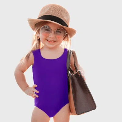 City Threads Kids'  Girls Upf 50+ Nylon/spandex Blend One-piece Swimsuit In Purple