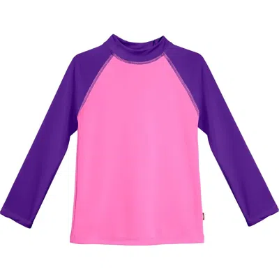 City Threads Babies'  Girls Upf 50+ Printed Long Sleeve Rashguard Tee In Multi
