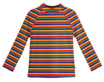 City Threads Kids'  Girls Upf 50+ Printed Long Sleeve Rashguard Tee In Multi