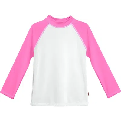 City Threads Babies'  Girls Upf 50+ Printed Long Sleeve Rashguard Tee In Pink