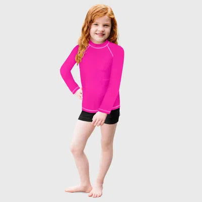 City Threads Babies'  Girls Upf 50+ Printed Long Sleeve Rashguard Tee In Pink