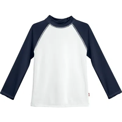 City Threads Babies'  Girls Upf 50+ Printed Long Sleeve Rashguard Tee In White