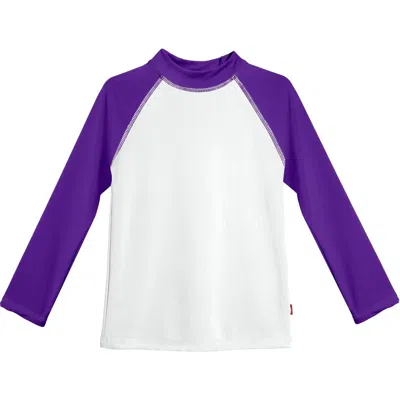 City Threads Babies'  Girls Upf 50+ Printed Long Sleeve Rashguard Tee In White