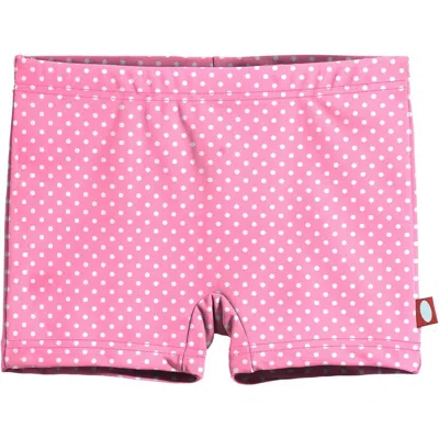 City Threads Kids'  Girls Upf 50+ Printed Swim Boy Shorts In Pink