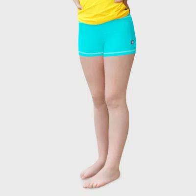 City Threads Kids'  Girls Upf 50+ Printed Swim Boy Shorts In Blue