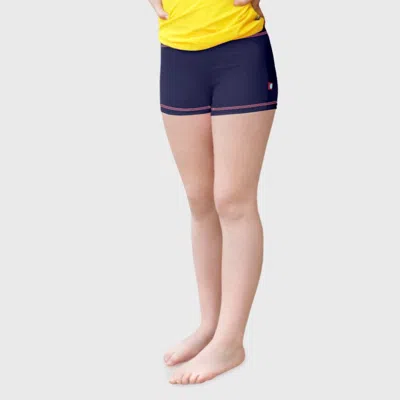 City Threads Kids'  Girls Upf 50+ Printed Swim Boy Shorts In Blue