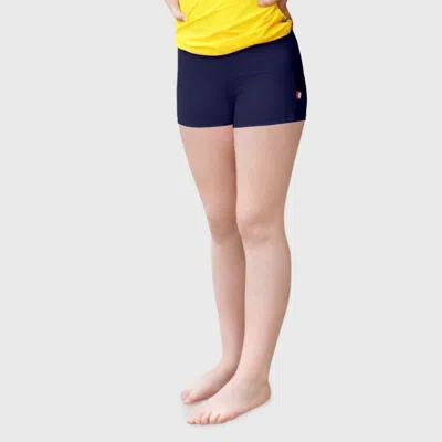 City Threads Kids'  Girls Upf 50+ Printed Swim Boy Shorts In Blue